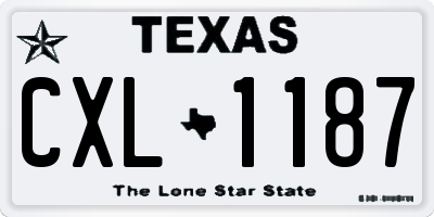 TX license plate CXL1187