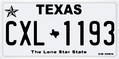TX license plate CXL1193