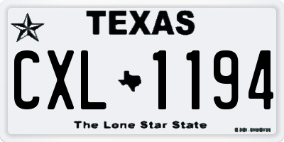 TX license plate CXL1194
