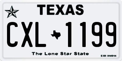 TX license plate CXL1199