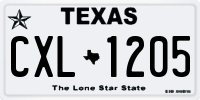 TX license plate CXL1205