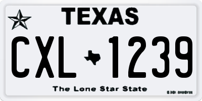 TX license plate CXL1239