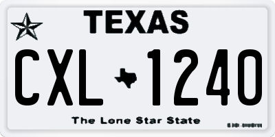TX license plate CXL1240