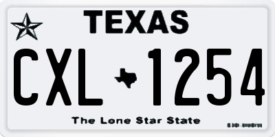 TX license plate CXL1254