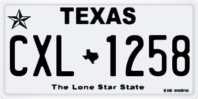 TX license plate CXL1258