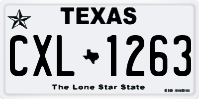 TX license plate CXL1263