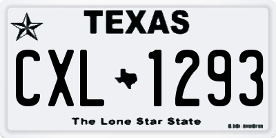 TX license plate CXL1293