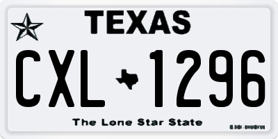TX license plate CXL1296