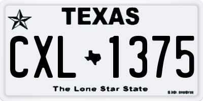 TX license plate CXL1375