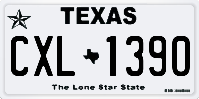 TX license plate CXL1390