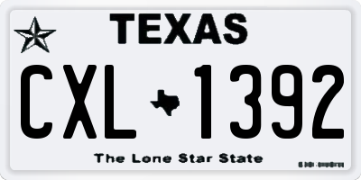 TX license plate CXL1392