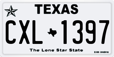 TX license plate CXL1397