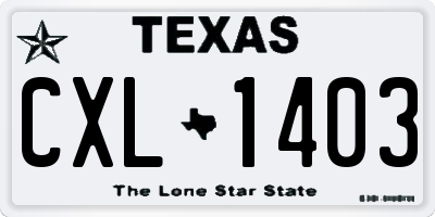 TX license plate CXL1403