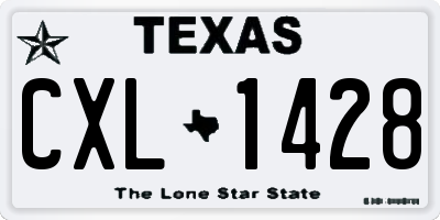 TX license plate CXL1428