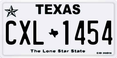 TX license plate CXL1454