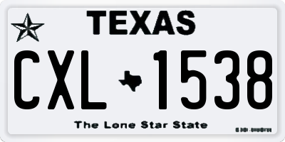TX license plate CXL1538