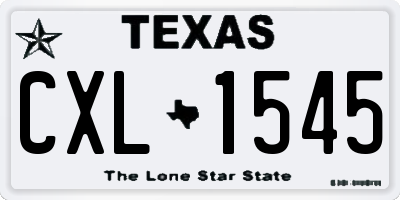TX license plate CXL1545