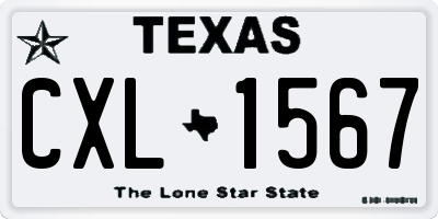 TX license plate CXL1567