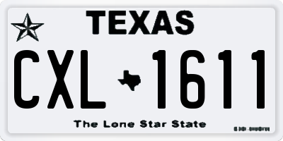 TX license plate CXL1611