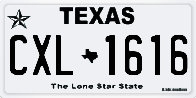 TX license plate CXL1616