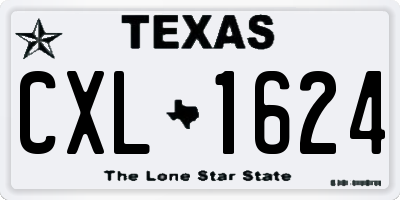 TX license plate CXL1624