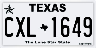 TX license plate CXL1649