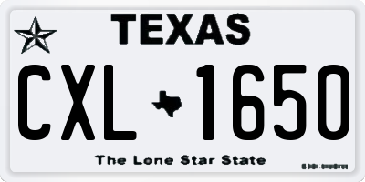 TX license plate CXL1650