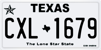 TX license plate CXL1679