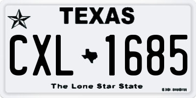 TX license plate CXL1685