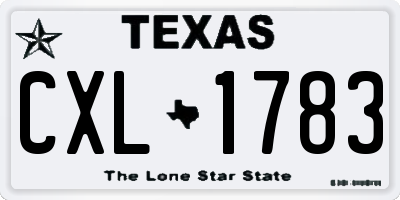 TX license plate CXL1783