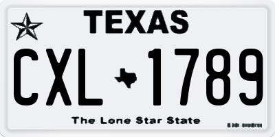 TX license plate CXL1789