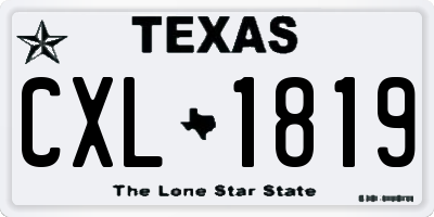 TX license plate CXL1819
