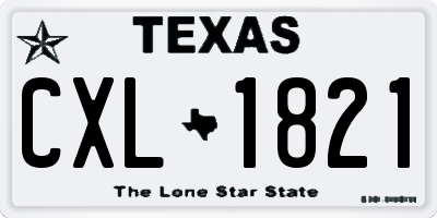 TX license plate CXL1821