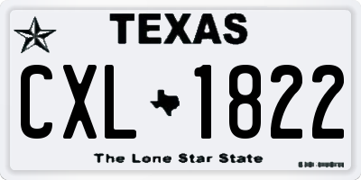 TX license plate CXL1822