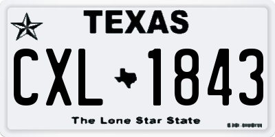 TX license plate CXL1843