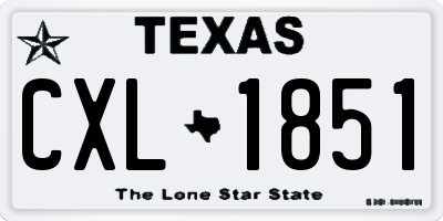 TX license plate CXL1851