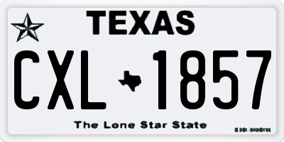 TX license plate CXL1857