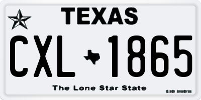 TX license plate CXL1865