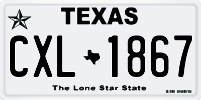 TX license plate CXL1867