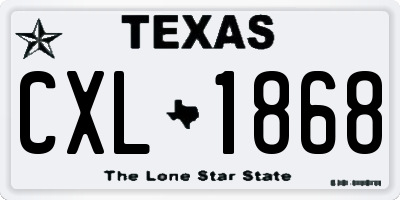 TX license plate CXL1868