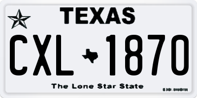 TX license plate CXL1870
