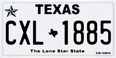 TX license plate CXL1885