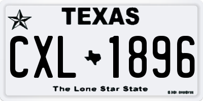 TX license plate CXL1896