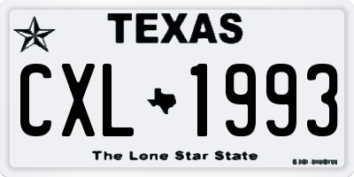 TX license plate CXL1993