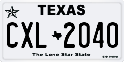 TX license plate CXL2040