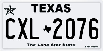 TX license plate CXL2076