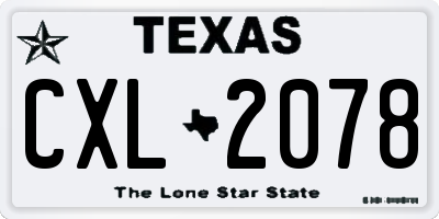 TX license plate CXL2078