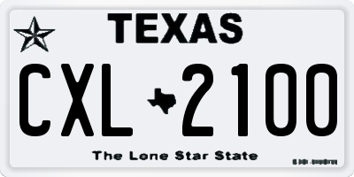 TX license plate CXL2100