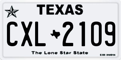 TX license plate CXL2109