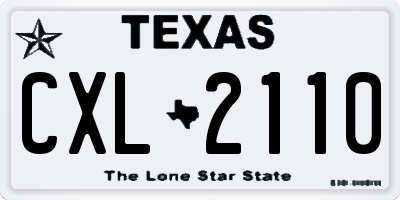 TX license plate CXL2110